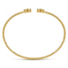 14K Yellow Gold Round Citrine and Diamond Halo Bujukan Bangle - 0.16 ct