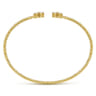 14K Yellow Gold Round Citrine and Diamond Halo Bujukan Bangle - 0.16 ct