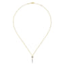 14K Yellow Gold Round Cluster Diamond and Spike Drop Pendant Necklace - 0.18 ct