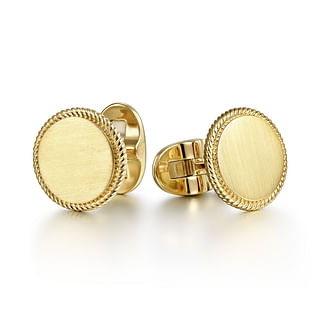 14K-Yellow-Gold-Round-Cufflinks-with-Twisted-Rope-Trim1