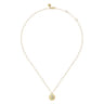 14K Yellow Gold Round D Initial Pendant Necklace with Diamonds - 0.05 ct