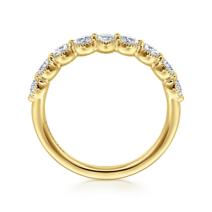 14K Yellow Gold Round Diamond Anniversary Band