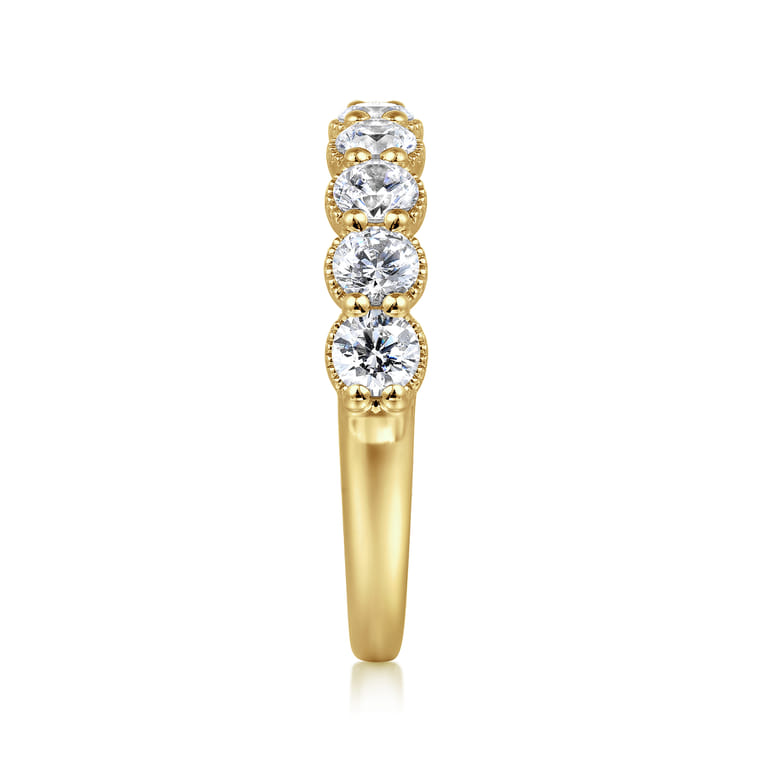 Fancy Wedding Ring in 14k Yellow Gold with Round Natural Diamond at Gabriel & Co. - Shot 4