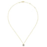 14K Yellow Gold Round Diamond Disc Pendant Necklace - 0.45 ct
