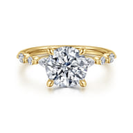14K Yellow Gold Round Diamond Engagement Ring