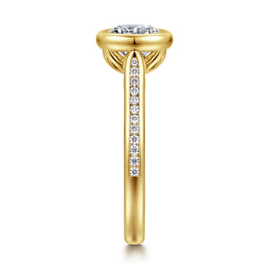 14K Yellow Gold Round Diamond Engagement Ring