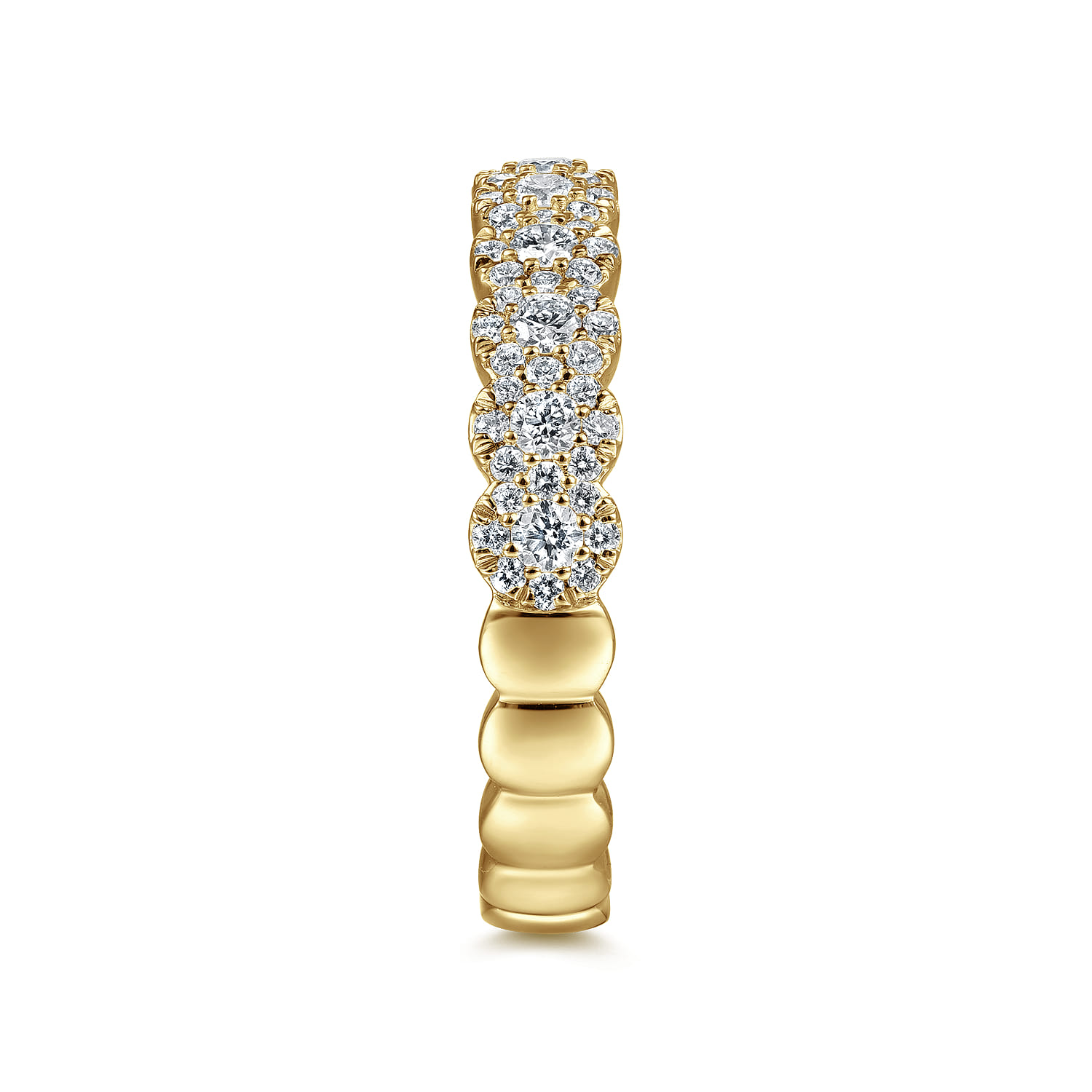 Fancy Wedding Ring in 14k Yellow Gold with Round Natural Diamond at Gabriel & Co. - Shot 4