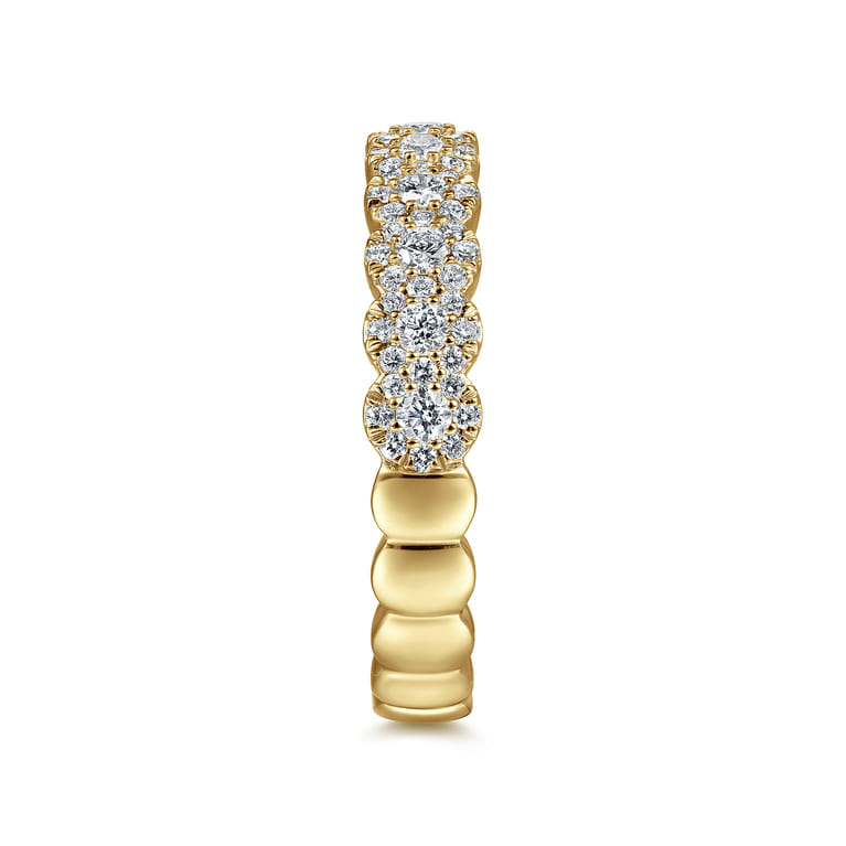 Fancy Wedding Ring in 14k Yellow Gold with Round Natural Diamond at Gabriel & Co. - Shot 4