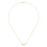 14K Yellow Gold Round Diamond Halo Bar Necklace - 0.42 ct
