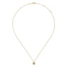 14K Yellow Gold Round Diamond Pave Cluster Pendant Necklace with Twisted Rope Frame - 0.05 ct