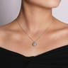 14K Yellow Gold Round Diamond Pave Pendant Necklace with Bujukan Bead Frame - 0.5 ct