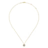 14K Yellow Gold Round Diamond Pave Pendant Necklace with Bujukan Bead Frame - 0.25 ct