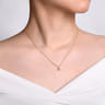 14K Yellow Gold Round Diamond Pendant Necklace - 0.04 ct