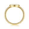 14K Yellow Gold Round Diamond Star Bujukan Signet Ring - 0.01 ct