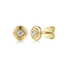 14K Yellow Gold Round Diamond Stud Earrings - 0.07 ct