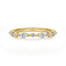 14K Yellow Gold Round Diamond Wedding Band - 0.3 ct