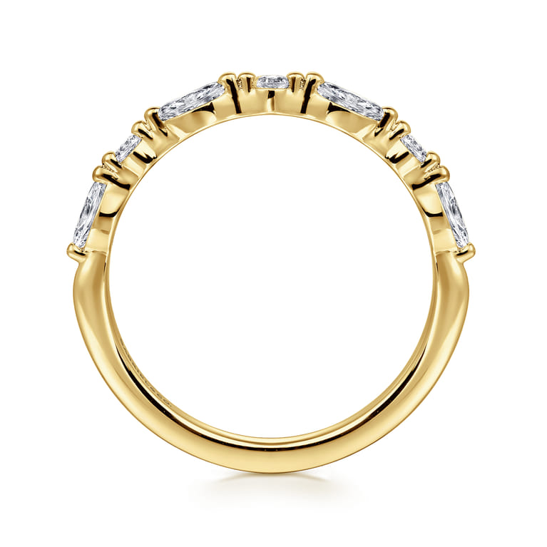 14K Yellow Gold Round Diamond Wedding Band - 0.3 ct - Shot 2