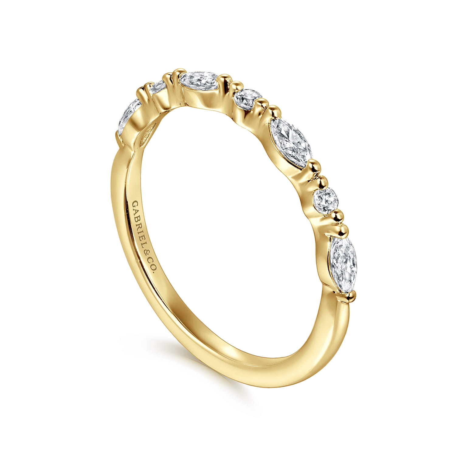 14K Yellow Gold Round Diamond Wedding Band - 0.3 ct - Shot 3
