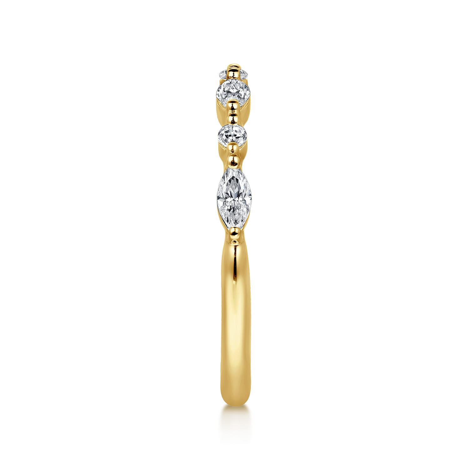 14K Yellow Gold Round Diamond Wedding Band - 0.3 ct - Shot 4