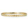 14K Yellow Gold Round Disk Pattern Closed Bangle Bracelet