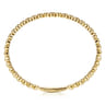 14K Yellow Gold Round Disk Pattern Closed Bangle Bracelet