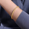 14K Yellow Gold Round Disk Pattern Closed Bangle Bracelet