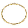 14K Yellow Gold Round Disk Pattern Cuff Bracelet
