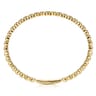 14K Yellow Gold Round Disk Pattern Cuff Bracelet