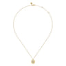 14K Yellow Gold Round E Initial Pendant Necklace with Diamonds - 0.05 ct