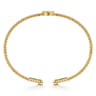 14K Yellow Gold Round G Initial Diamond Bujukan Cuff Bracelet - 0.05 ct