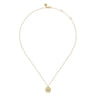 14K Yellow Gold Round G Initial Pendant Necklace with Diamonds - 0.05 ct
