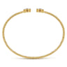 14K Yellow Gold Round Garnet and Diamond Halo Bujukan Bangle - 0.16 ct