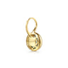 14K Yellow Gold Round Green Amethyst Earrings With Flower Pattern J-Back