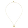 14K Yellow Gold Round H Initial Pendant Necklace with Diamonds - 0.04 ct