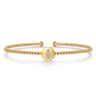 14K Yellow Gold Round I Initial Diamond Bujukan Cuff Bracelet - 0.02 ct