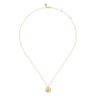 14K Yellow Gold Round J Initial Pendant Necklace with Diamonds - 0.03 ct