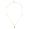 14K Yellow Gold Round K Initial Pendant Necklace with Diamonds - 0.05 ct