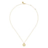 14K Yellow Gold Round L Initial Pendant Necklace with Diamonds - 0.03 ct