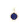 14K Yellow Gold Round Lapis Inlay Pendant With Detachable Bail