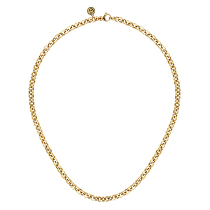 14K Yellow Gold Round Link Chain Necklace