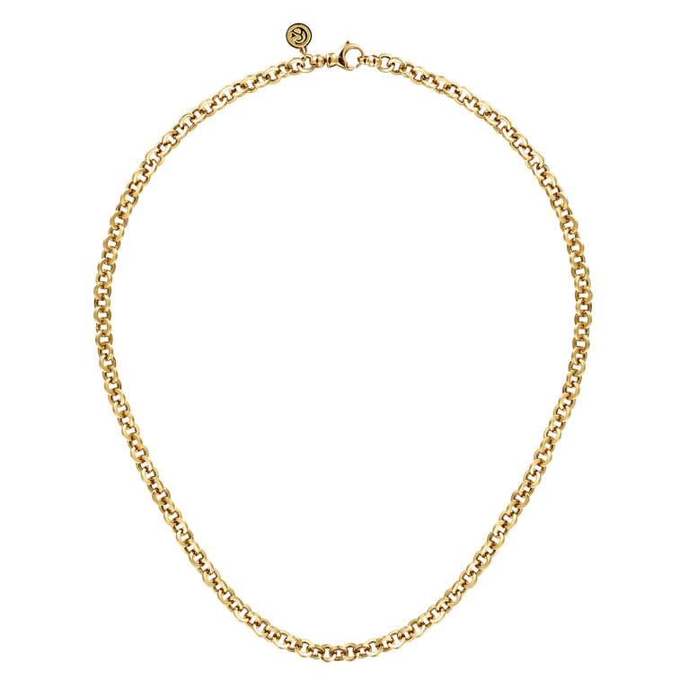 14K Yellow Gold Round Link Chain Necklace - Shot 2