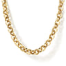 14K Yellow Gold Round Link Chain Necklace
