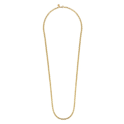 14K Yellow Gold Round Link Chain Necklace