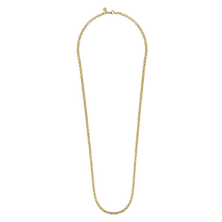 14K Yellow Gold Round Link Chain Necklace - Shot 2