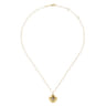 14K Yellow Gold Round Locket Pendant Necklace with Diamond Star Center - 0.03 ct