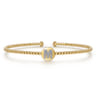 14K Yellow Gold Round M Initial Diamond Bujukan Cuff Bracelet - 0.07 ct