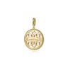 14K Yellow Gold Round Mother of Pearl Inlay Pendant With Detachable Bail