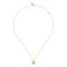 14K Yellow Gold Round P Initial Pendant Necklace with Diamonds - 0.04 ct