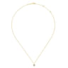 14K Yellow Gold Round Pave Diamond Disc Pendant Necklace - 0.11 ct