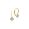 14K Yellow Gold Round Pave Diamond Drop Earrings - 0.14 ct
